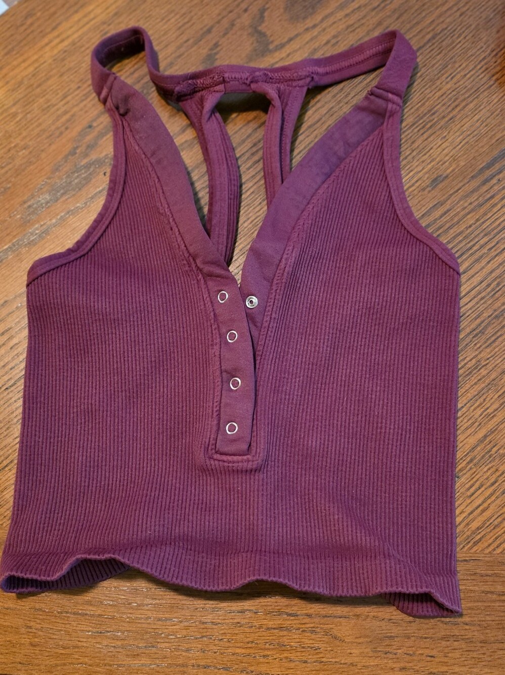 Free People Movement Free Throw Henley Crop Tank – Burgundy Wine M/L NWOT